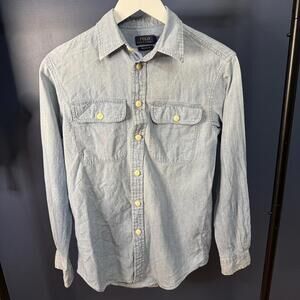 Polo Ralph Lauren, Denim Button Up Shirt w/ Back Detail, Mens XS